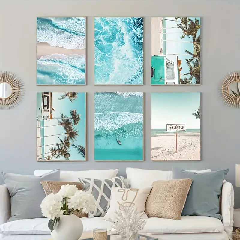 Six-Piece 7.9"x11.8" Decorative Beach Set