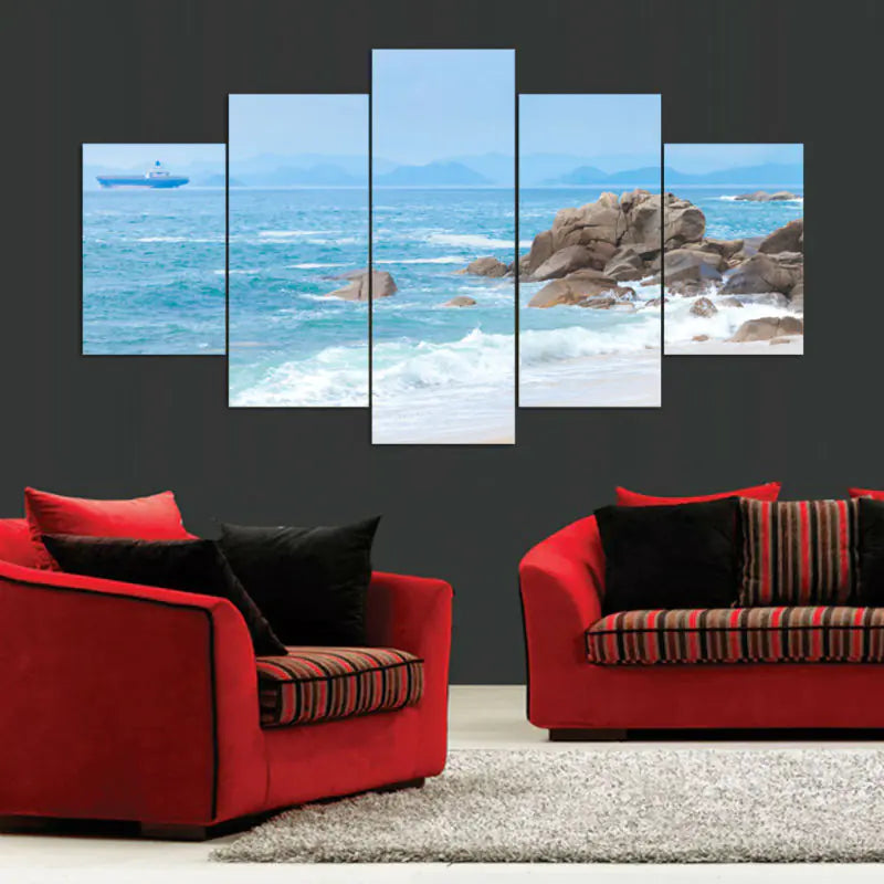 Five-Piece Ocean Mural