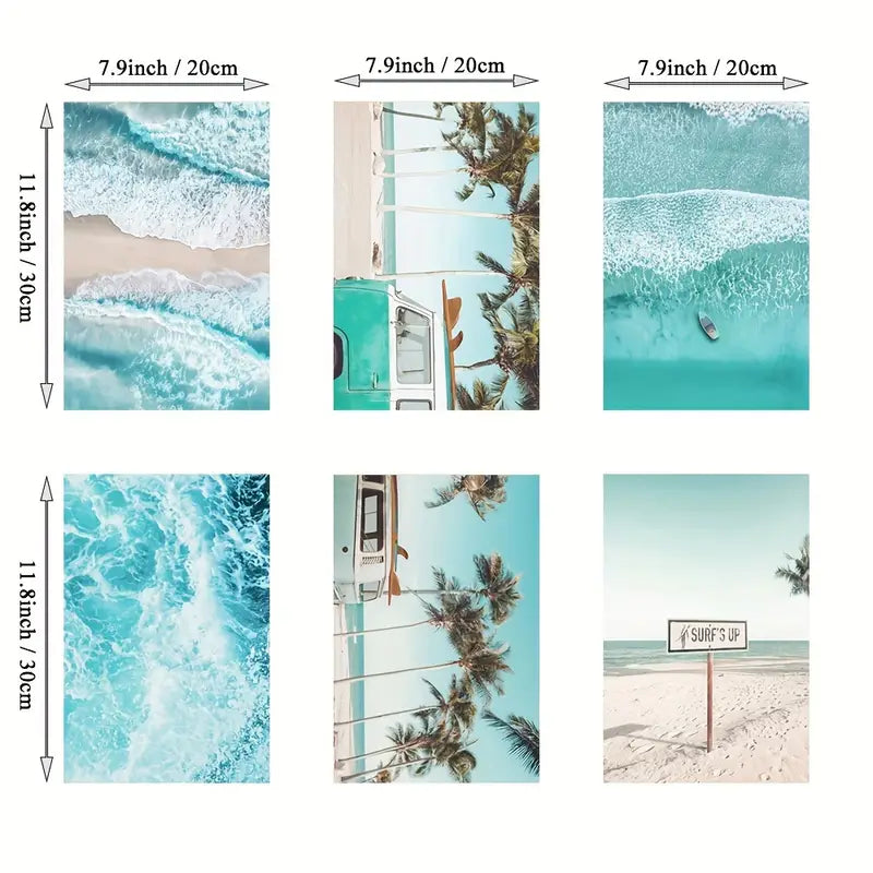 Six-Piece 7.9"x11.8" Decorative Beach Set