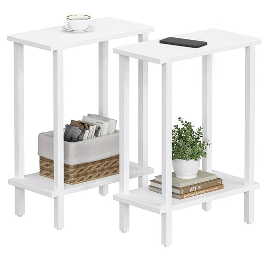White Small Bed Side Table Set