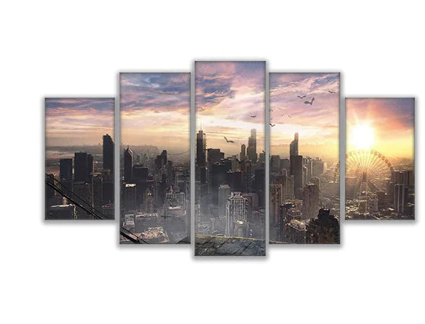 City Five-Piece Canvas Decoration