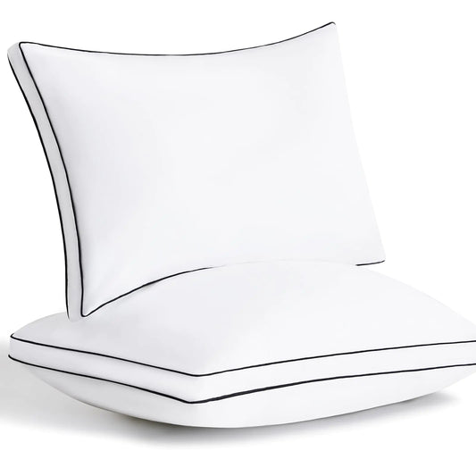 King Size Set of 2 White Pillows 18"x34"