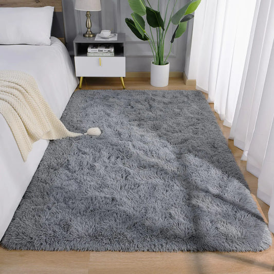 Grey Soft 3'x5' Fluffy Rug