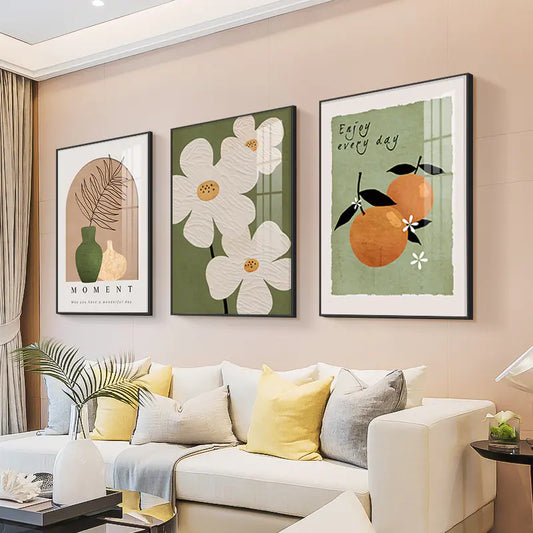 Three-Piece Fruity and Planty-Style Canvas